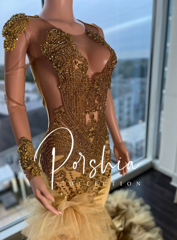 Gold Prom Gown Porshia Collection Gold Prom Gown Porshia Collection