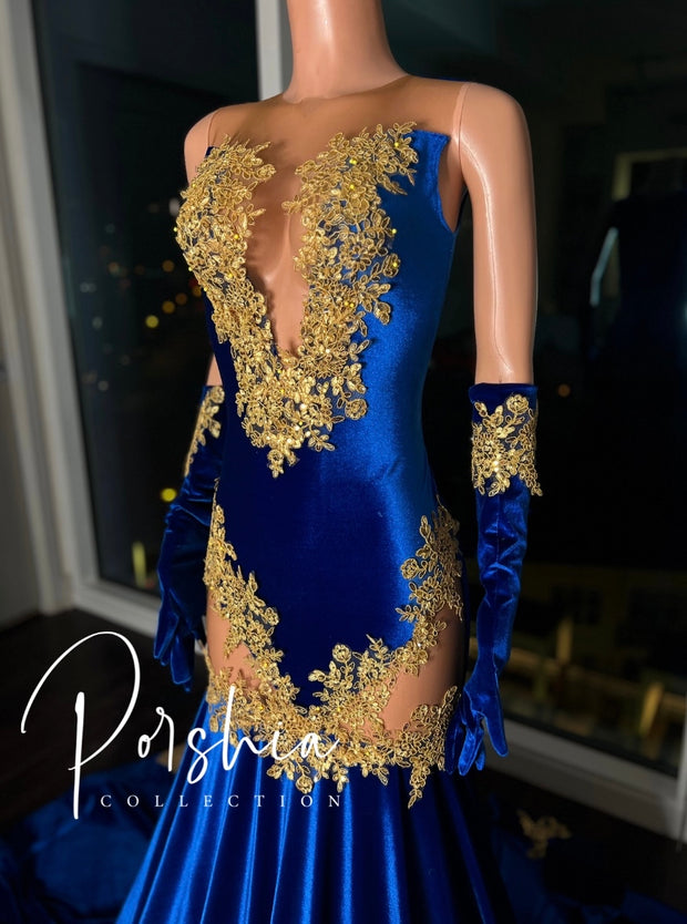 Blue prom gown