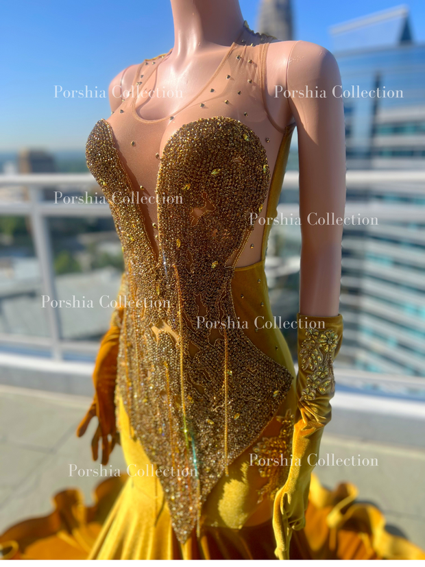 Gold Prom gown